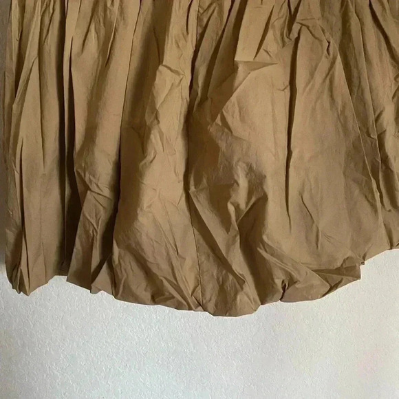 Impeccable Pig Mix Media Bubble Hem Puff Sleeve Tan Mini Coquette Party Dress S - Picture 8 of 11